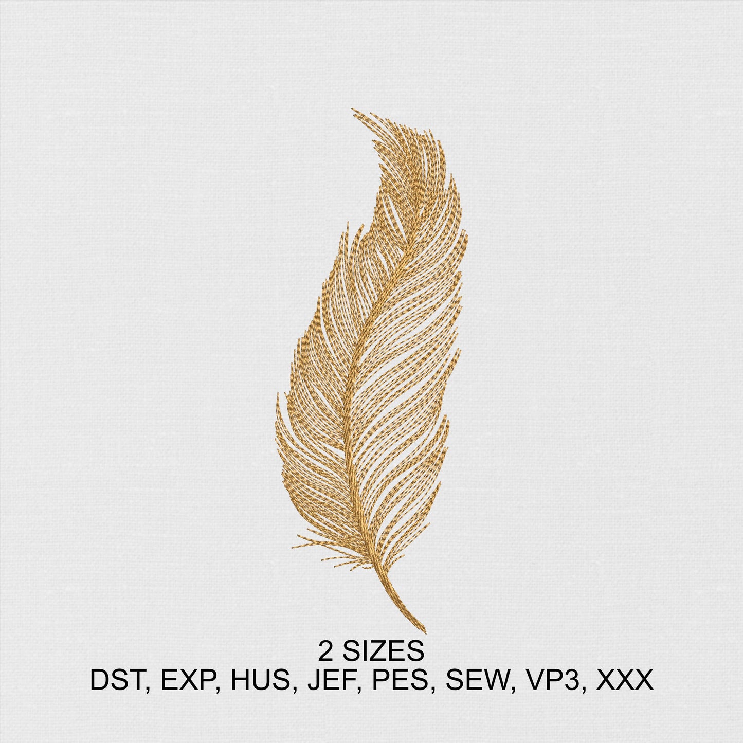 Beautiful Feather Machine Embroidery Design - Feather Digital Embroidery File - Instant Download - 2 Hoop Sizes Image 2