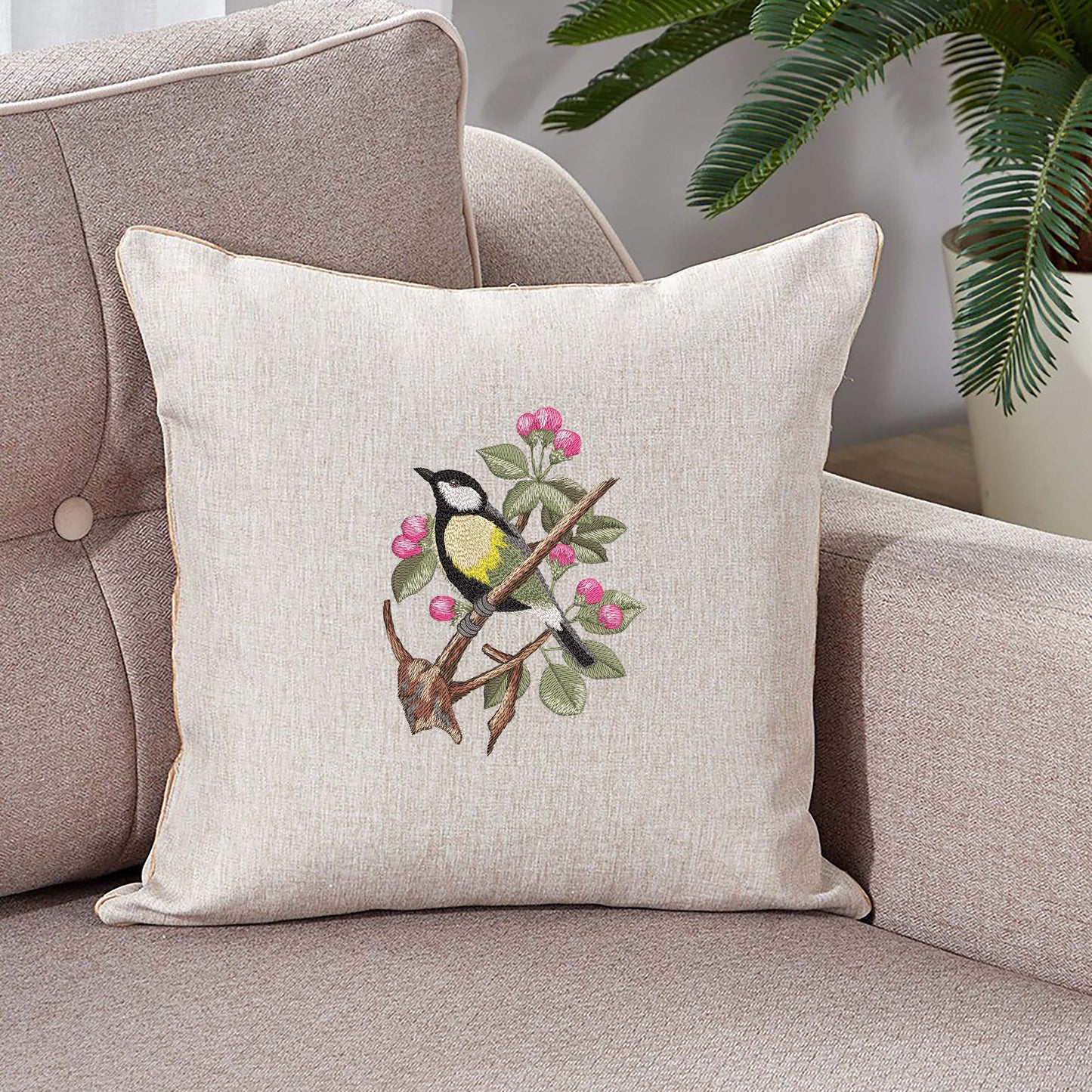 Bird On Branch Machine Embroidery Design - Animal Digital Embroidery File - Instant Download - 1 Hoop Size Image 4