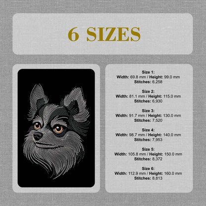 Cute Dog Embroidery Design - Dog Face Machine Embroidery Pattern - Pet Portrait Digital Embroidery File - Animal Cute Sewing Art - 6 Hoop Sizes Image 7