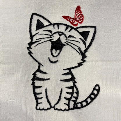 Kitten with Butterfly Machine Embroidery Design - Digital Embroidery File - Instant Download - 5 Hoop Sizes Image 2