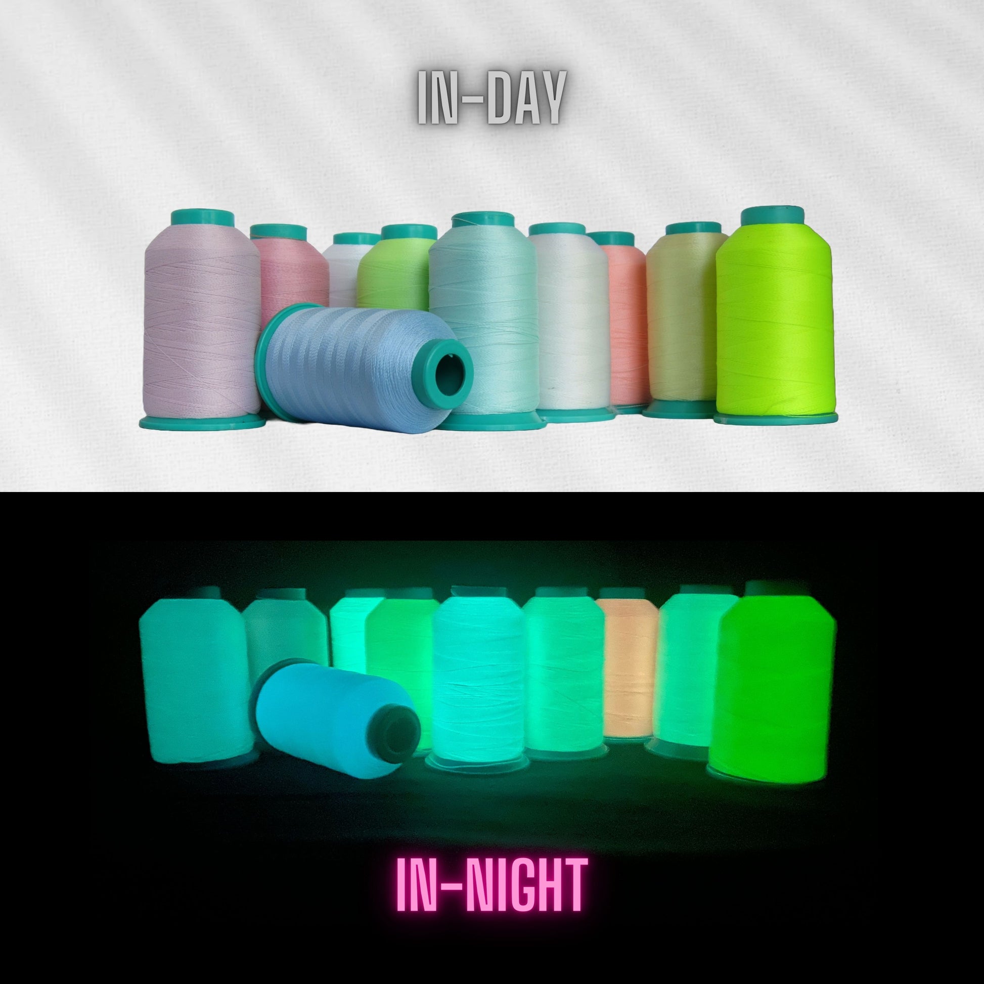 New Sakura Glow In The Dark Embroidery Machine Thread Single Spool 150D2 800M 875Y Image 4