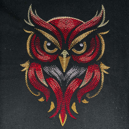 Owl Machine Embroidery Design - Night Bird Owl Digital Embroidery File - Bird Embroidery T-Shirt Design - Instant Download - 5 Hoop Sizes Image 2