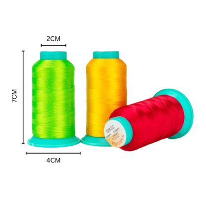 Sakura 100% Polyester Machine Embroidery Thread 1000 Yards 40W - 1000m Large Cones - 48 Best Colors Box