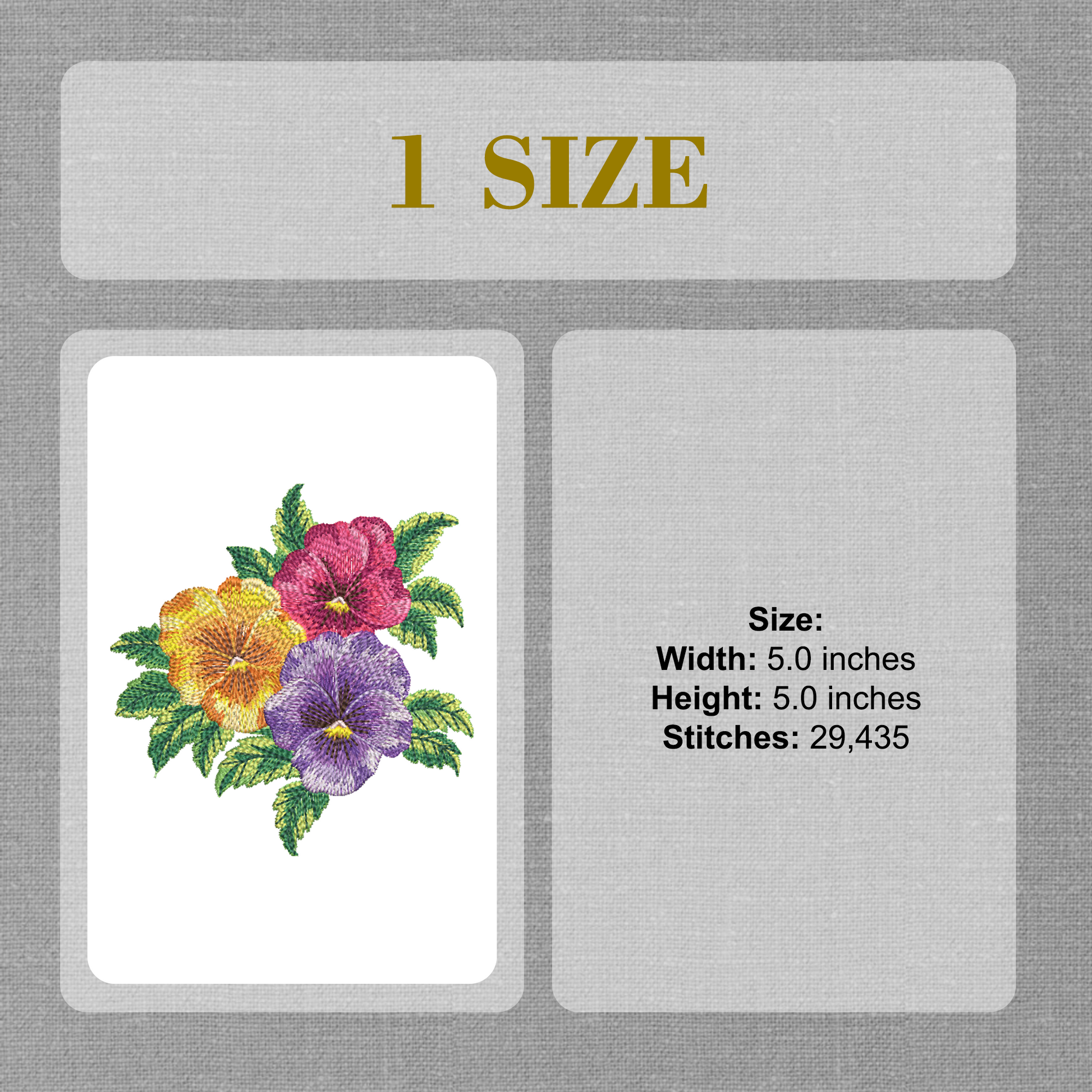 Violets Flowers Machine Embroidery Design - Violets Digital Embroidery File - Violets Plants Sewing Applique - Instant Download - 1 Hoop Size Image 7