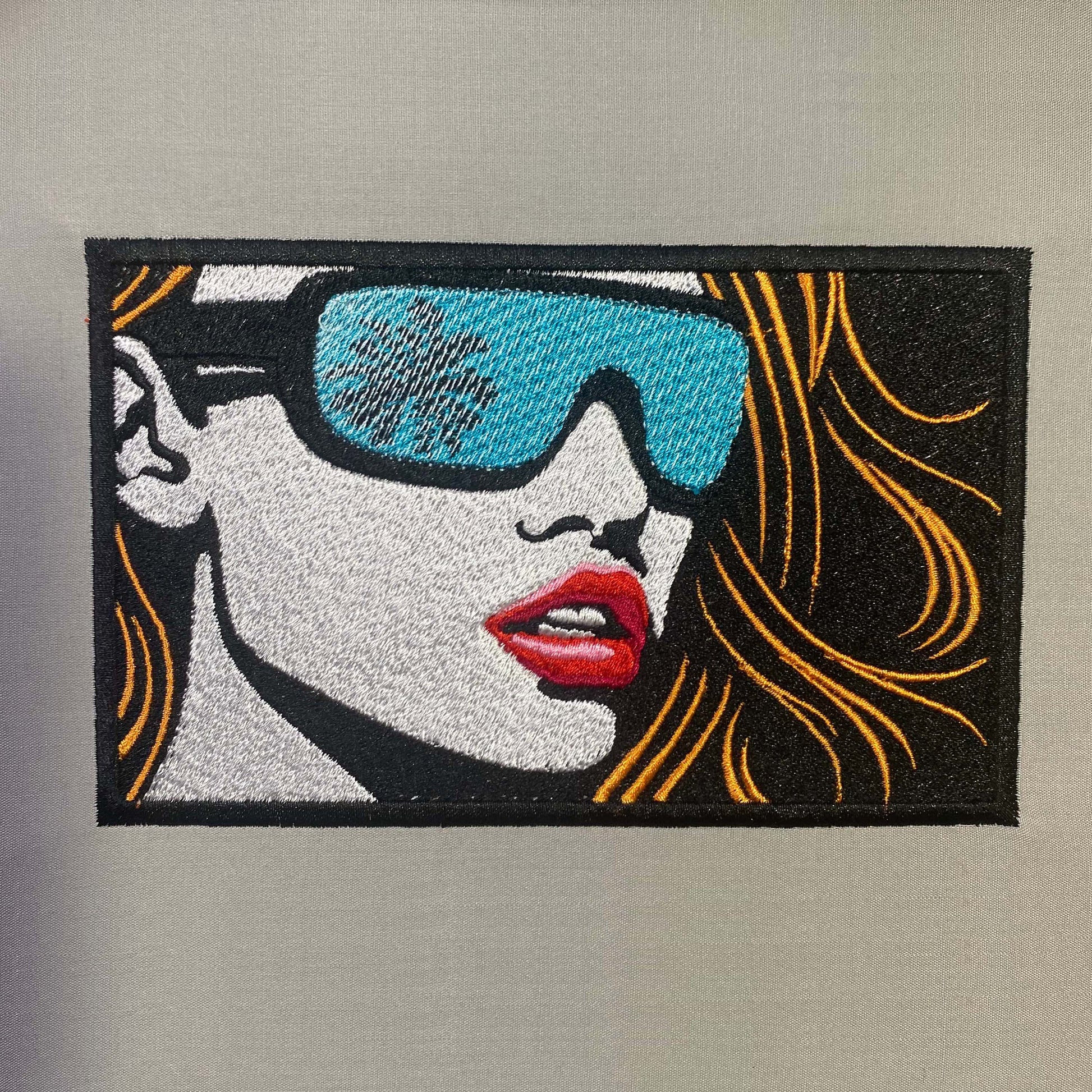 Woman In Glasses Machine Embroidery - Girl In Glasses Digital Embroidery File - Instant Download - 3 Hoop Sizes Image 2