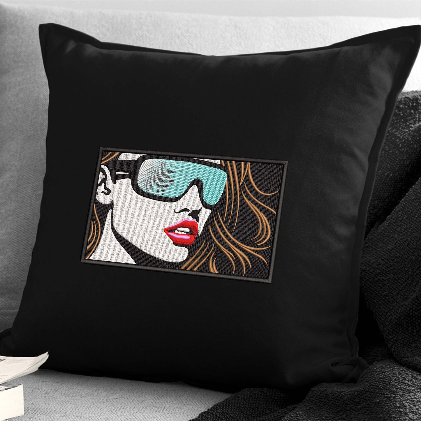 Woman In Glasses Machine Embroidery - Girl In Glasses Digital Embroidery File - Instant Download - 3 Hoop Sizes Image 4